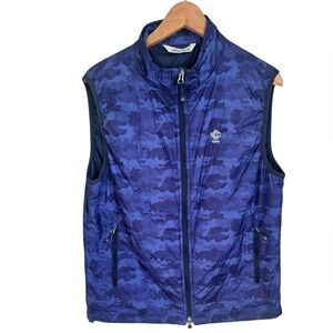 Peter Millar Vest Mens Large Blue Camo Hyperlight Performance Quilted Golf M